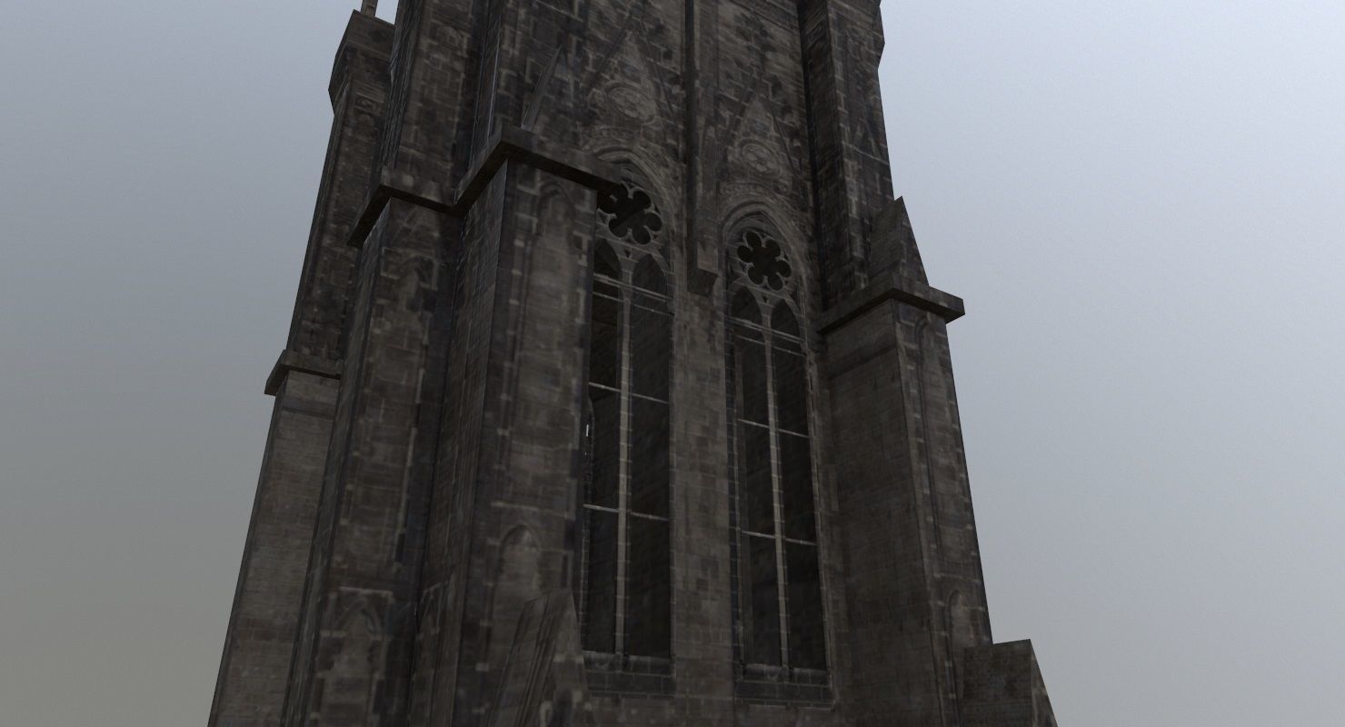 Hamburg St Nicolai Kirche Low-poly 3D model_3