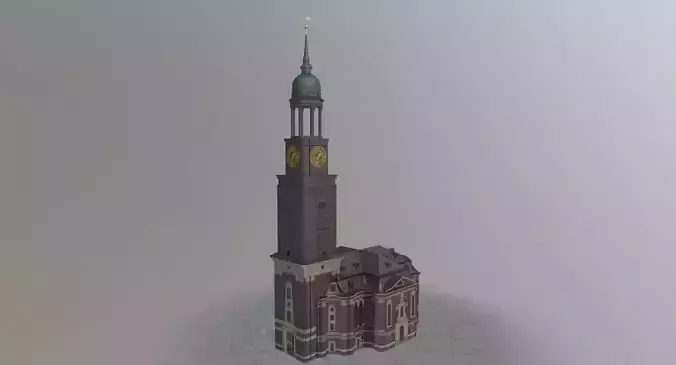 Hamburg St Michaelis Hauptkirche Low-poly 3D model