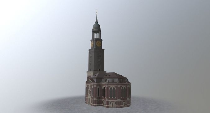 Hamburg St Michaelis Hauptkirche Low-poly 3D model 2