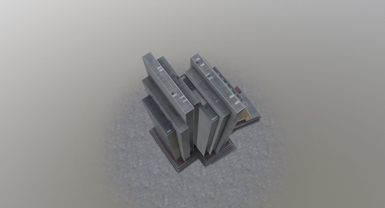 Hamburg Radisson Blu Hotel Low-poly 3D model_2