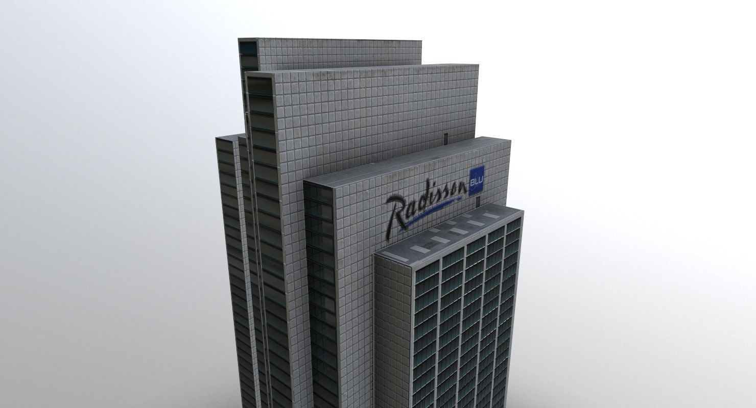 Hamburg Radisson Blu Hotel Low-poly 3D model_3