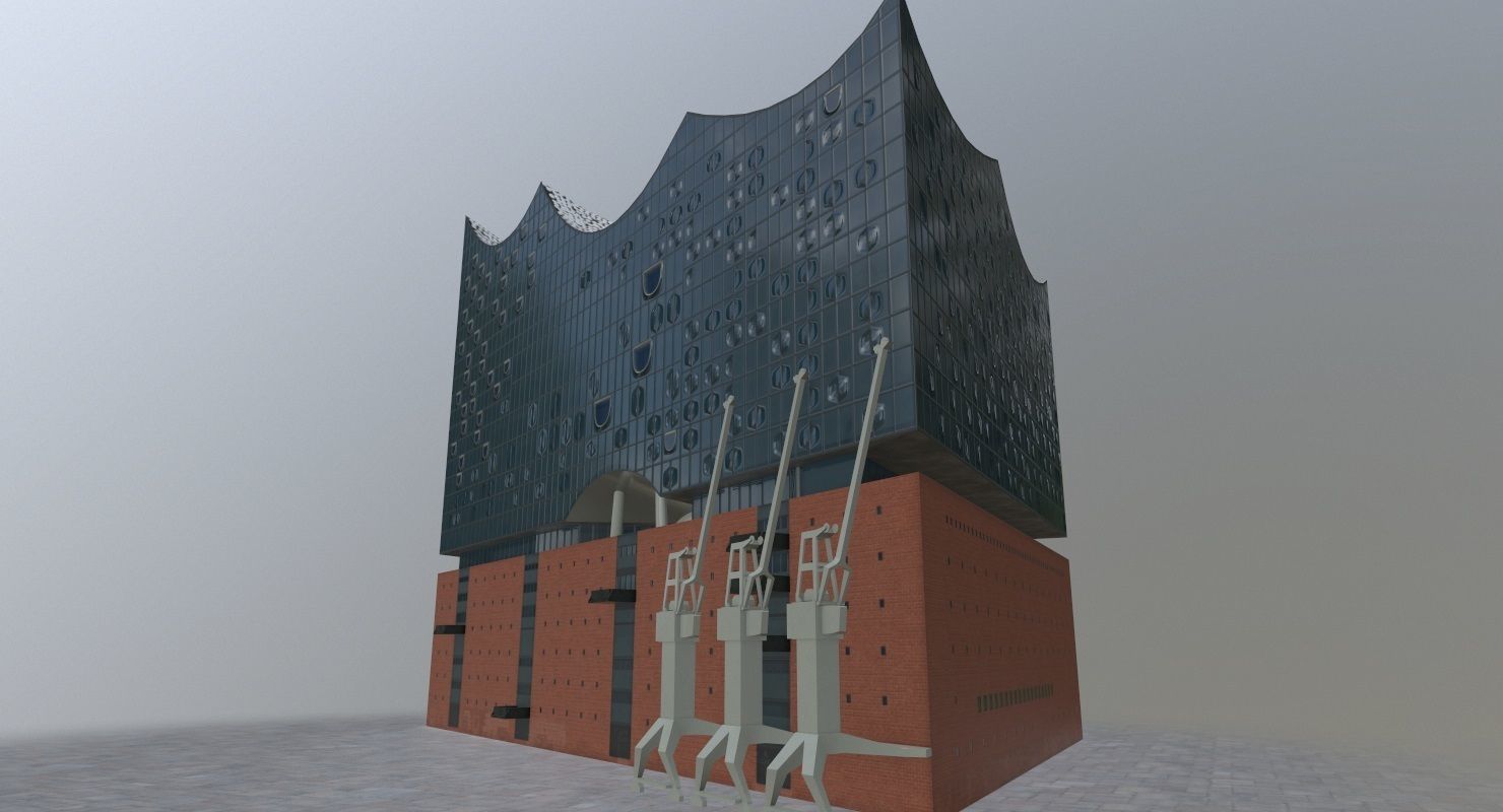 Hamburg Elbphilarmonie Low-poly 3D model_1