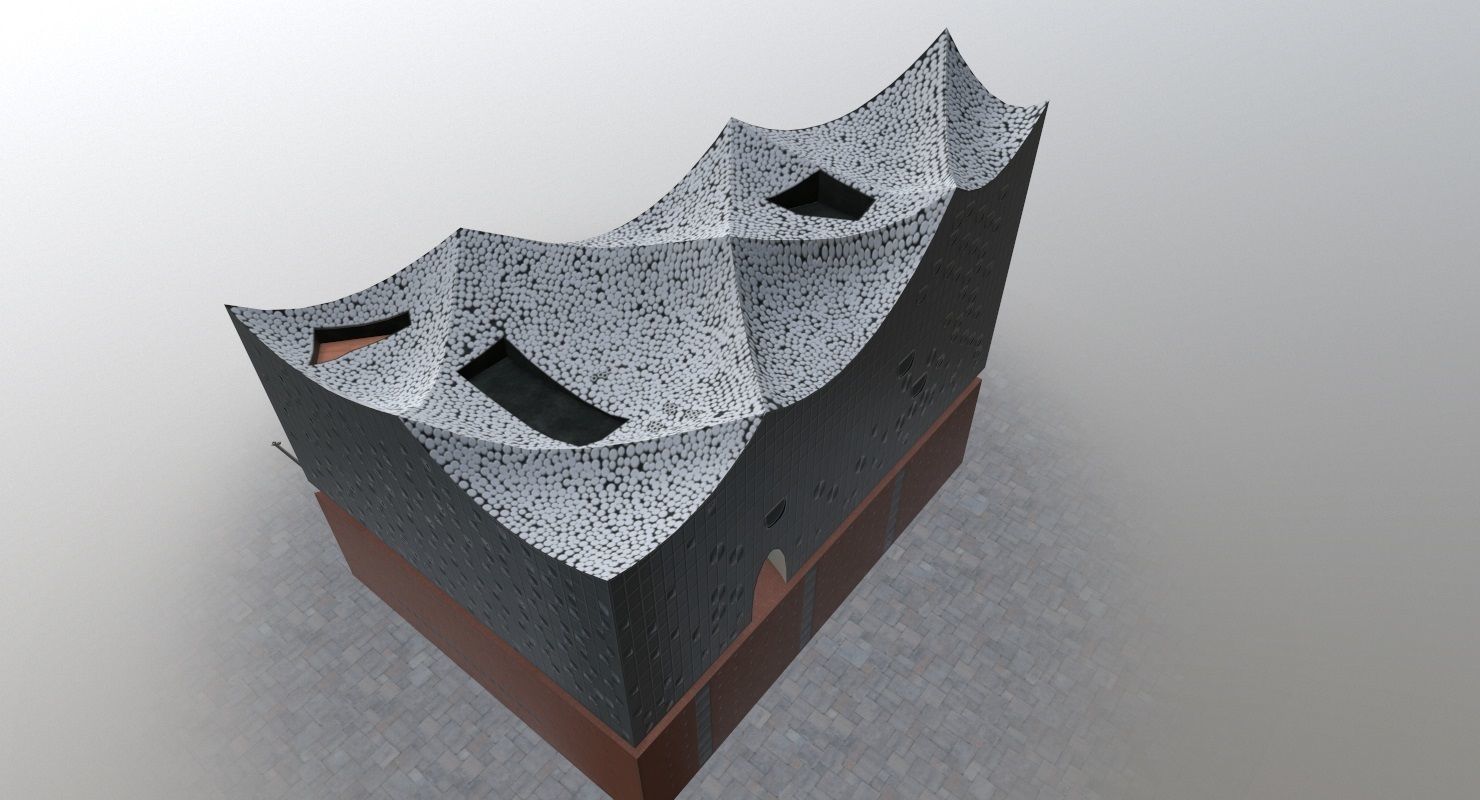 Hamburg Elbphilarmonie Low-poly 3D model_3