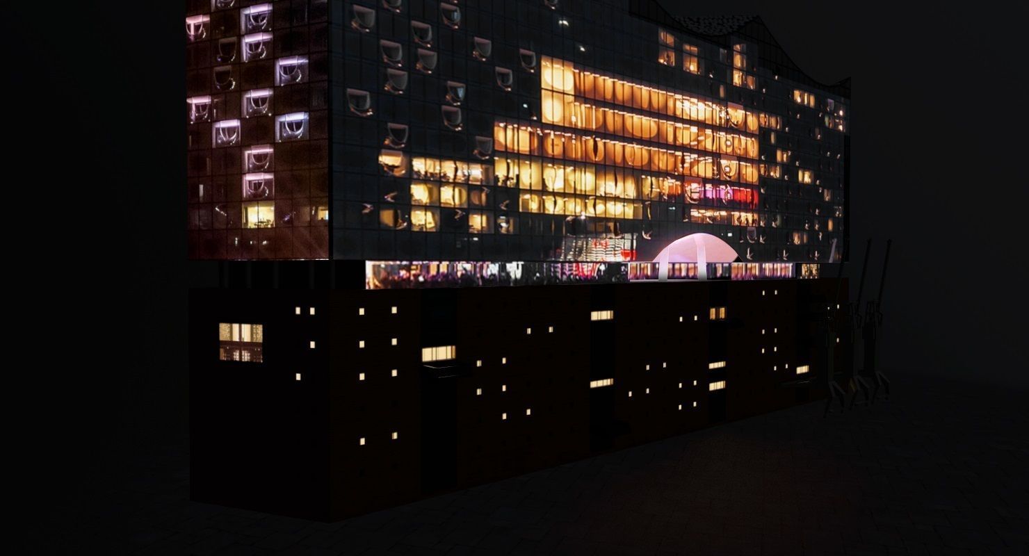 Hamburg Elbphilarmonie Low-poly 3D model_7