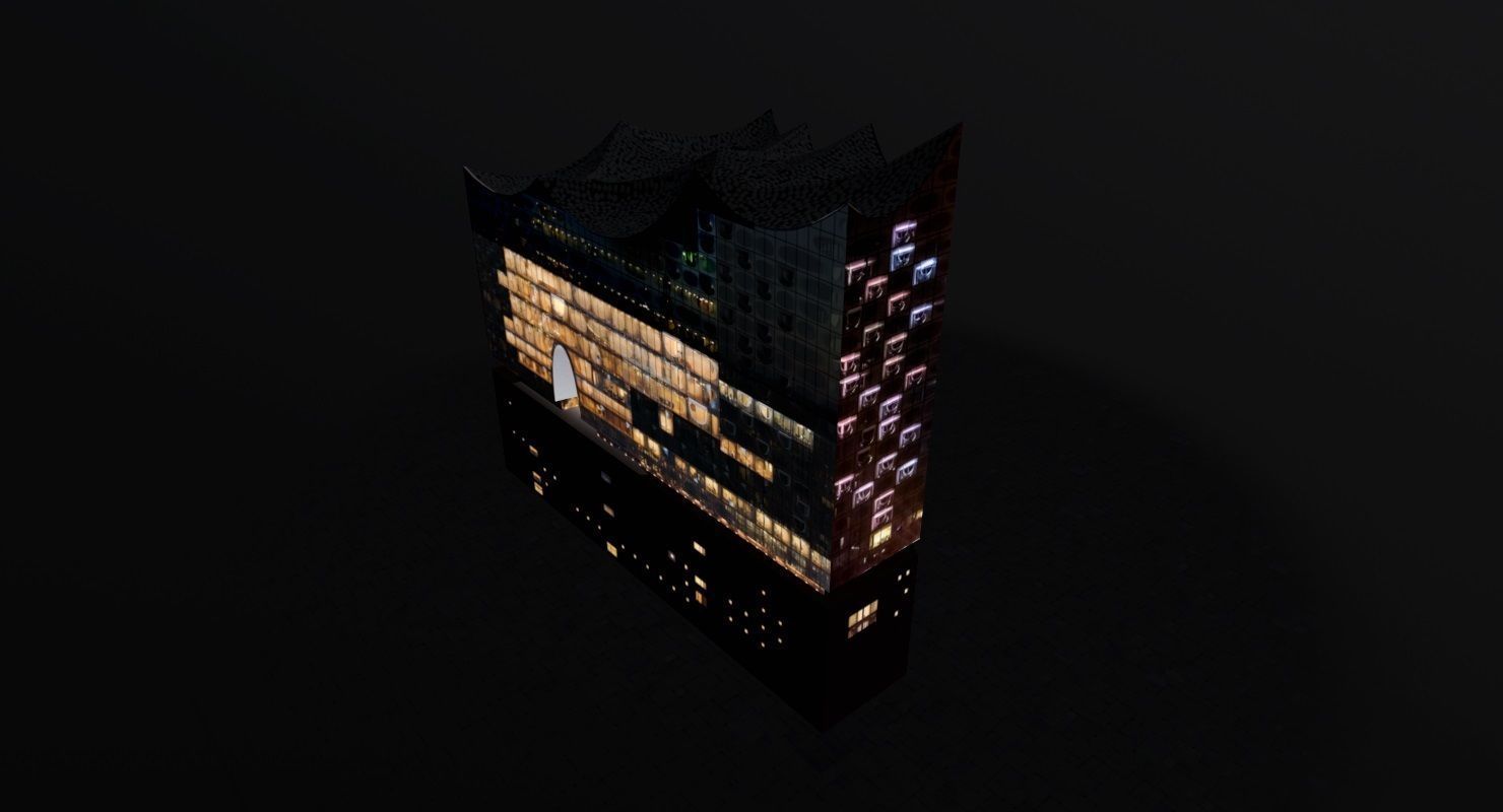 Hamburg Elbphilarmonie Low-poly 3D model_6