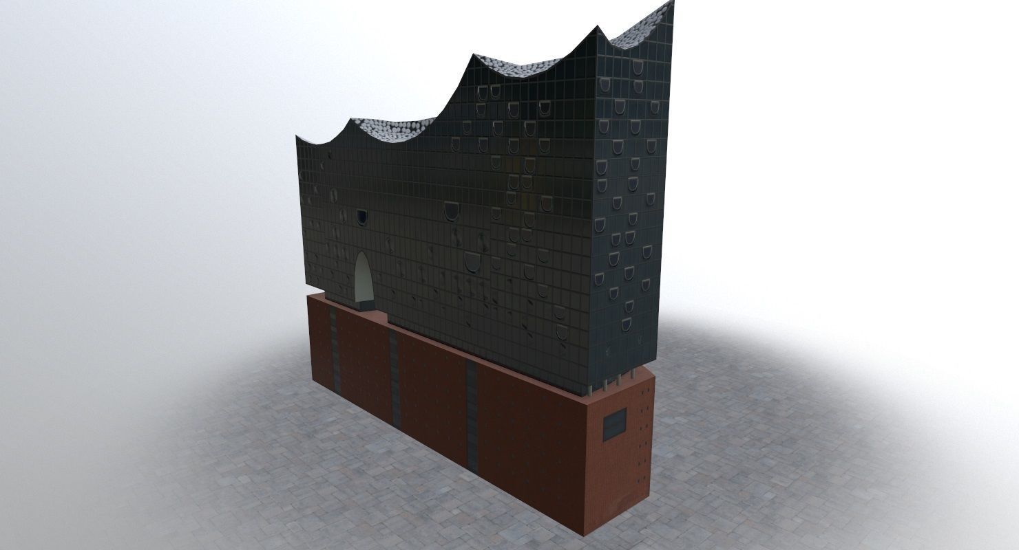 Hamburg Elbphilarmonie Low-poly 3D model_4