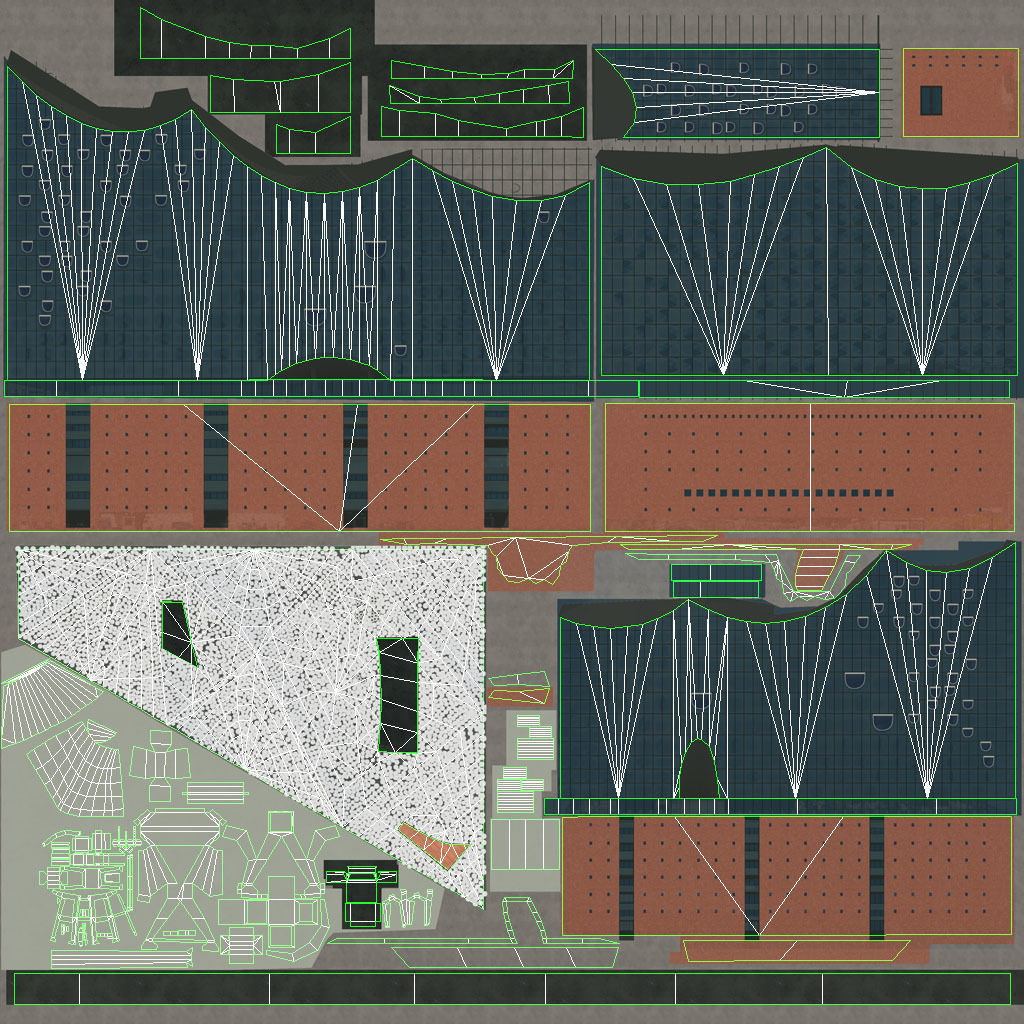 Hamburg Elbphilarmonie Low-poly 3D model_11