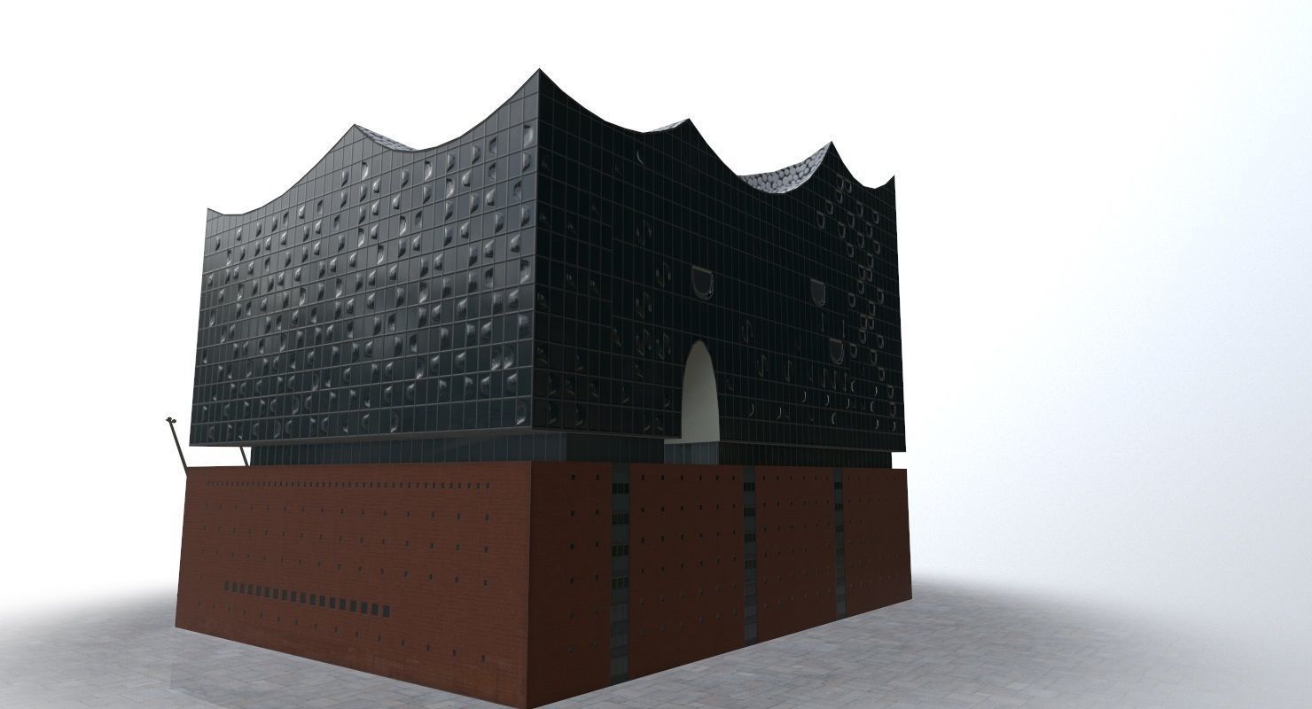Hamburg Elbphilarmonie Low-poly 3D model_2