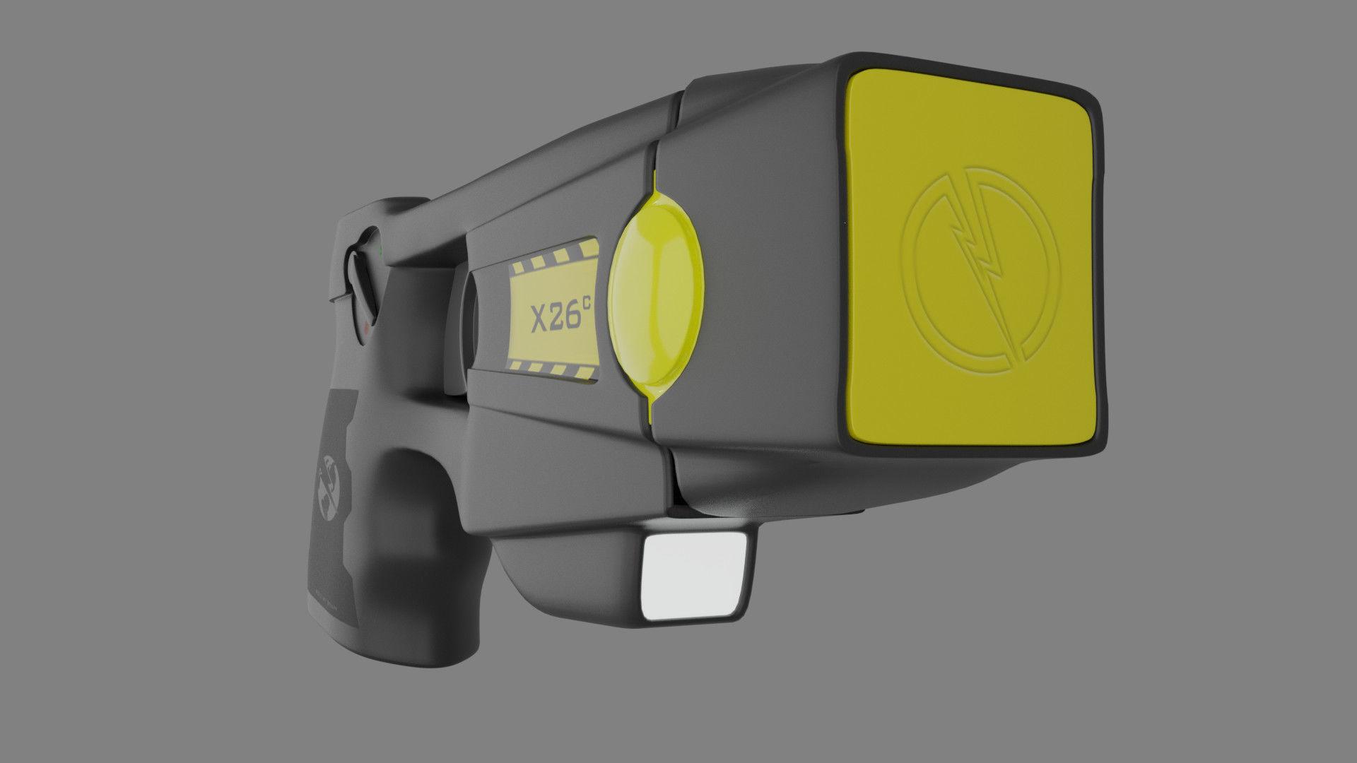 Taser gun with light Low-poly 3D model_2