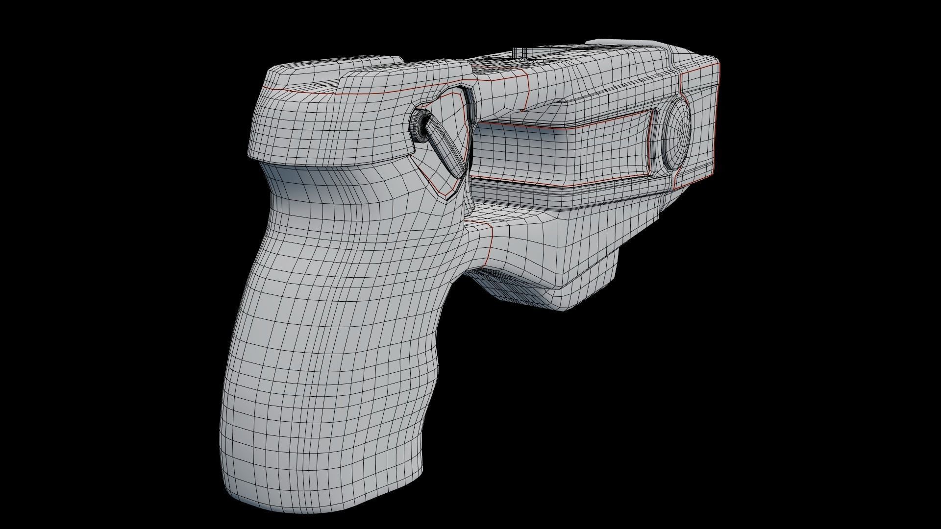 Taser gun with light Low-poly 3D model_5