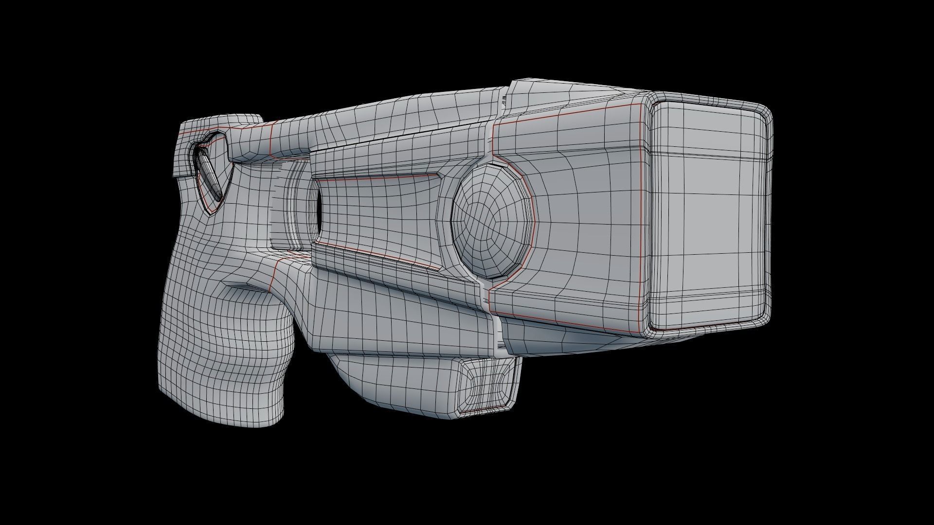 Taser gun with light Low-poly 3D model_4