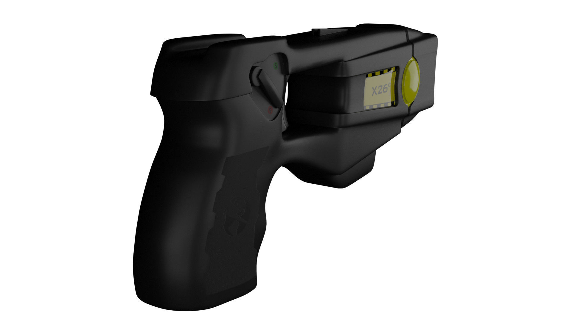 Taser gun with light Low-poly 3D model_3