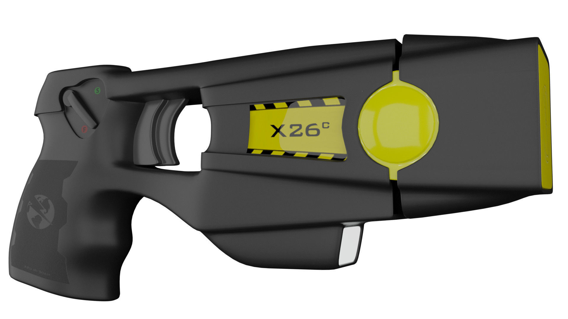 Taser gun with light Low-poly 3D model_1