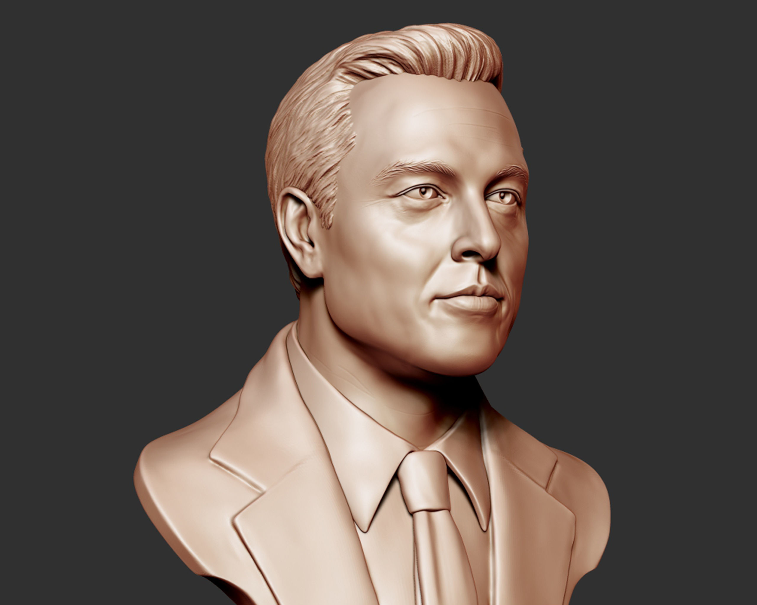 Elon Musk 3D bust sculpture 3D print model_9
