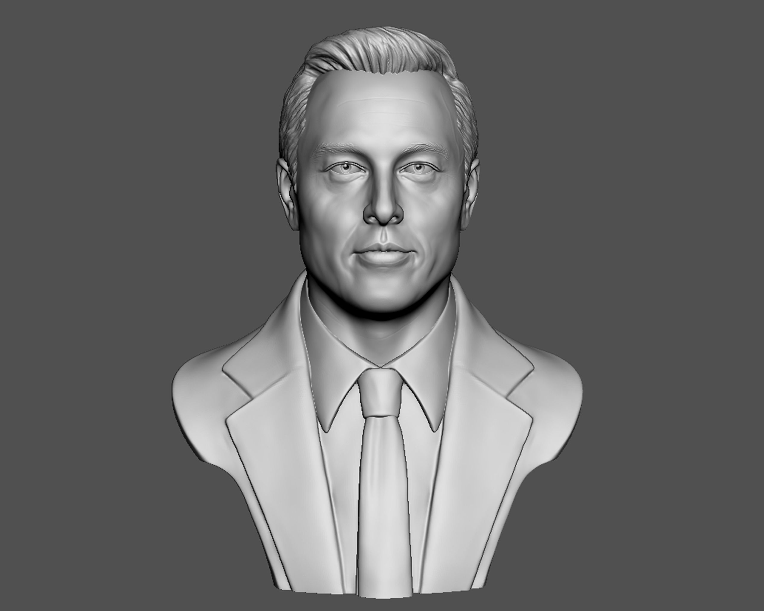 Elon Musk 3D bust sculpture 3D print model_19