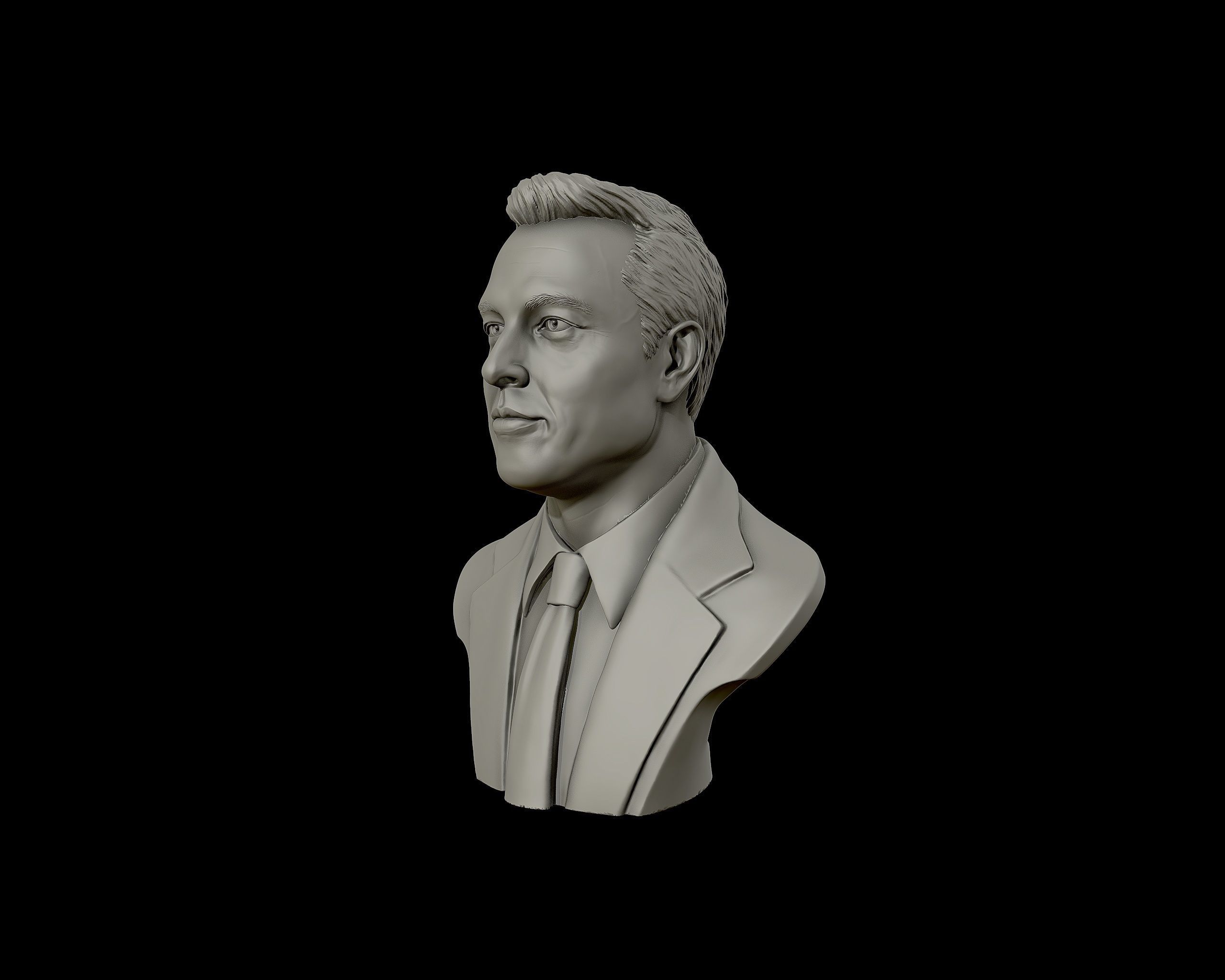Elon Musk 3D bust sculpture 3D print model_25