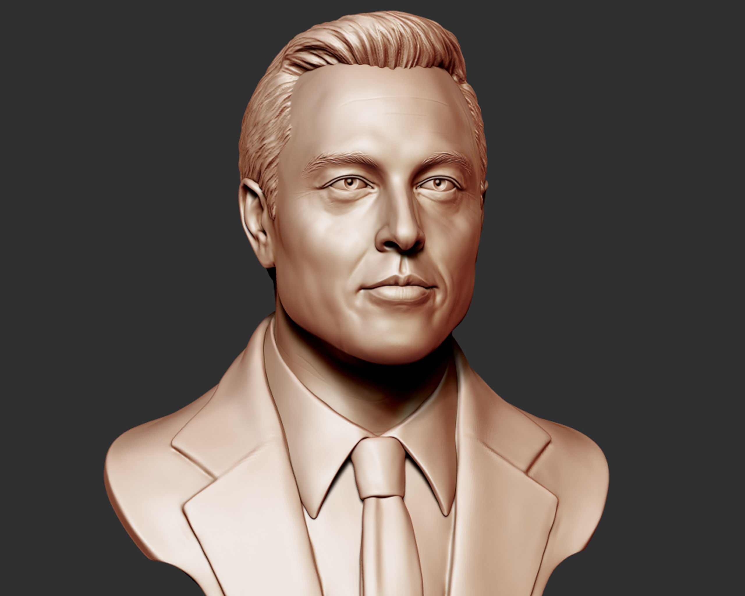 Elon Musk 3D bust sculpture 3D print model_8