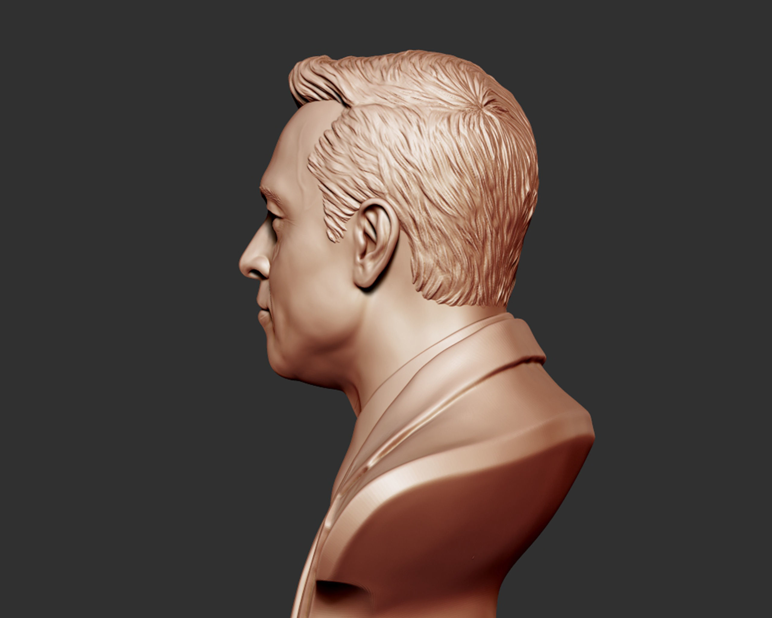 Elon Musk 3D bust sculpture 3D print model_12