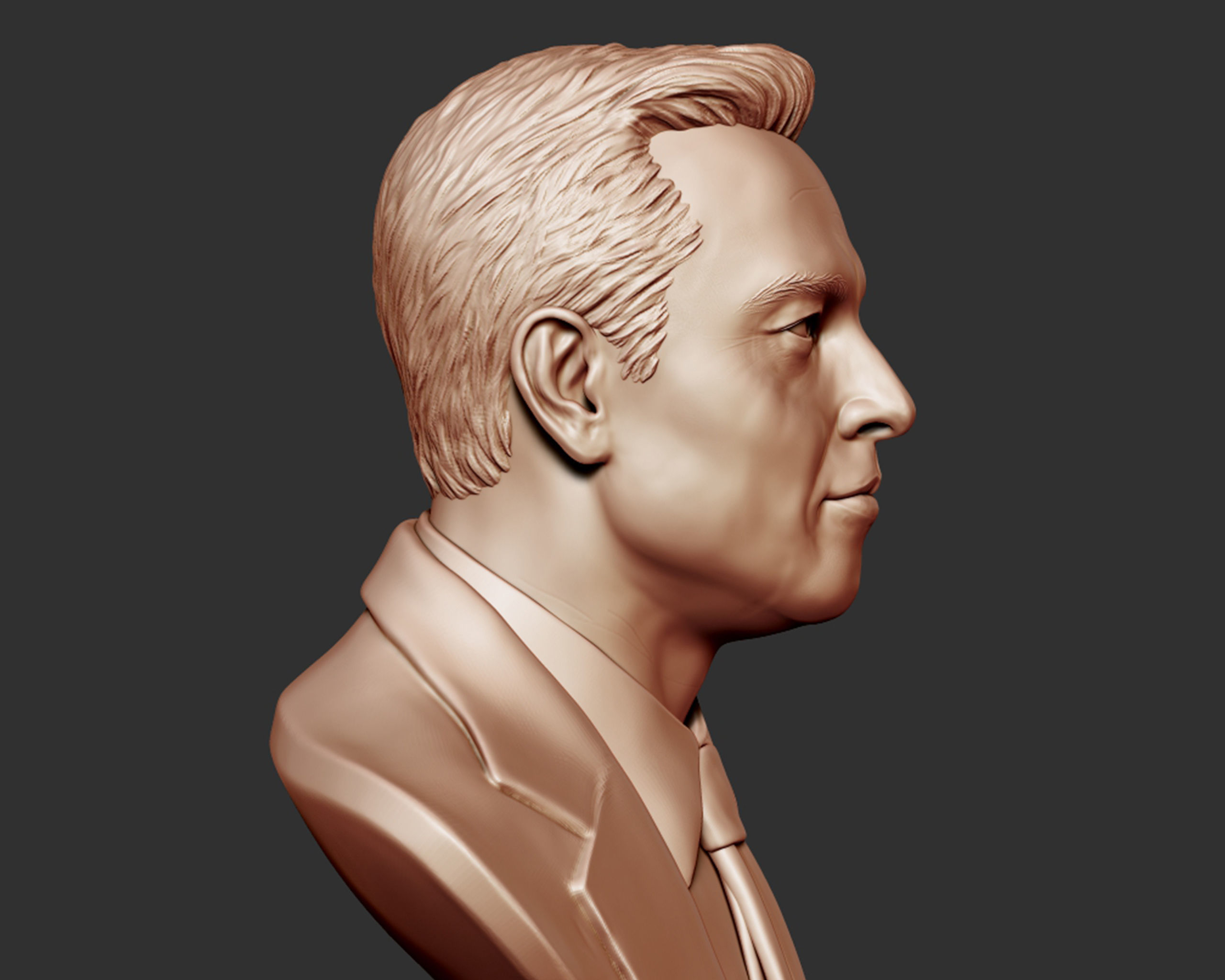 Elon Musk 3D bust sculpture 3D print model_10