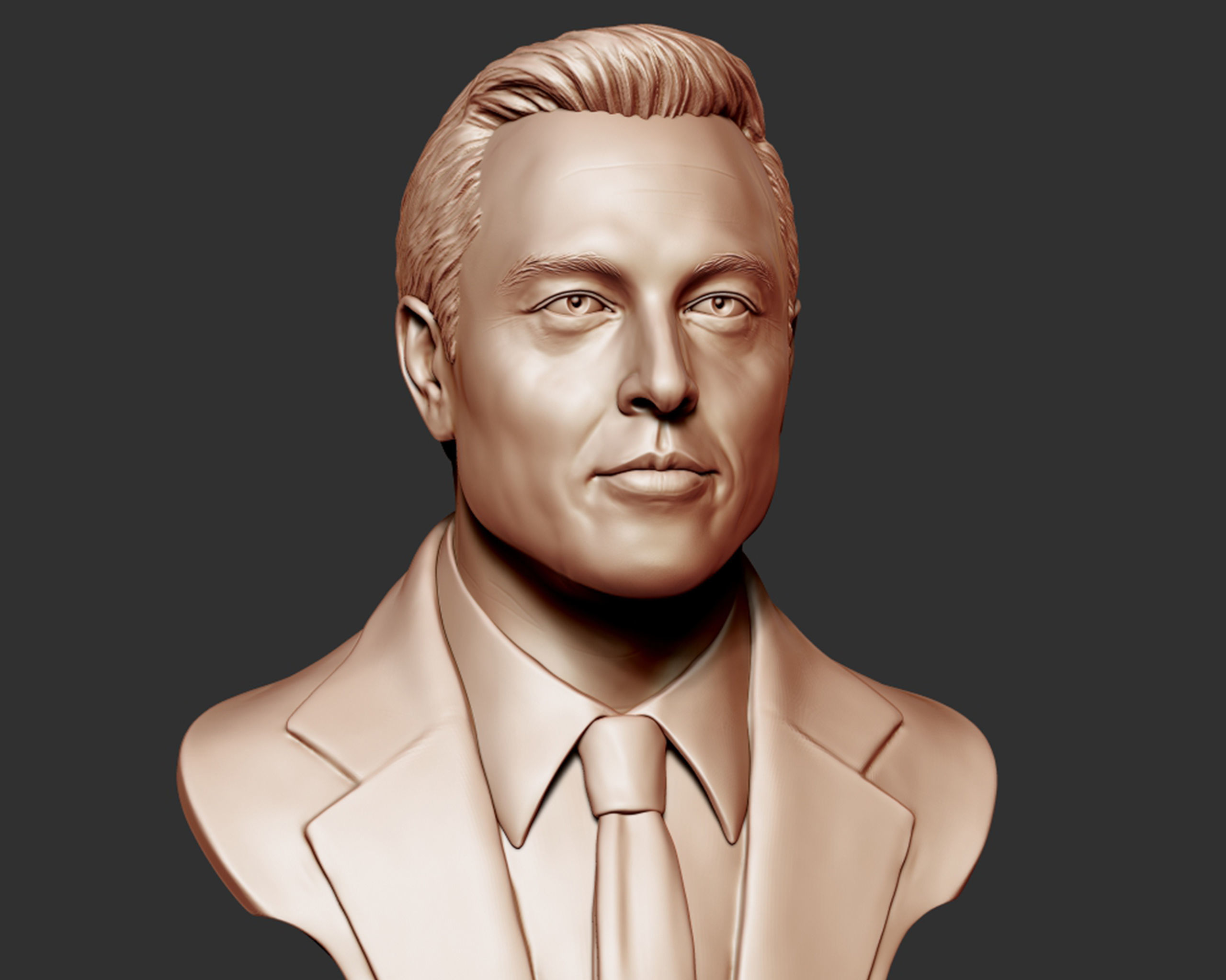 Elon Musk 3D bust sculpture 3D print model_7