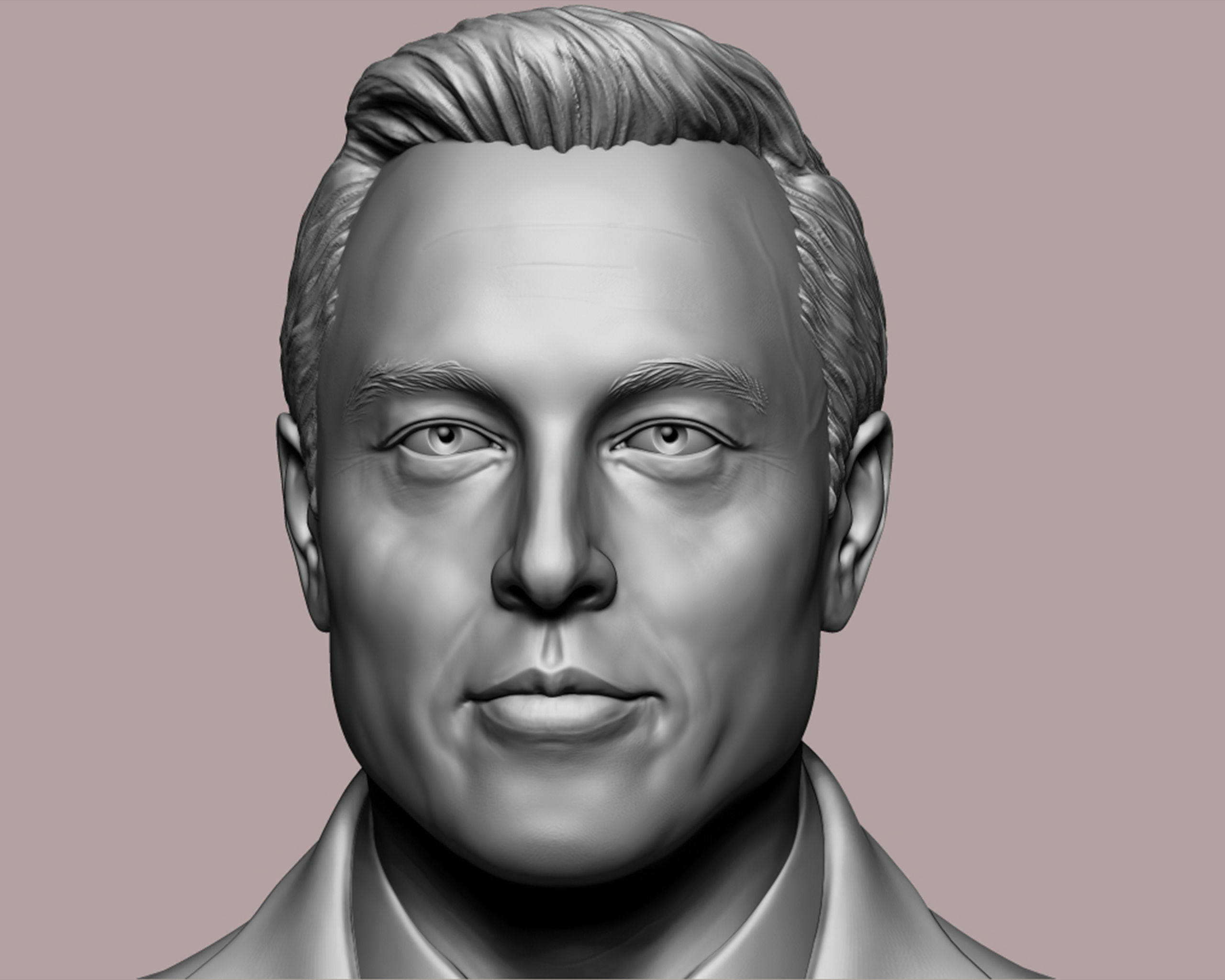 Elon Musk 3D bust sculpture 3D print model_13