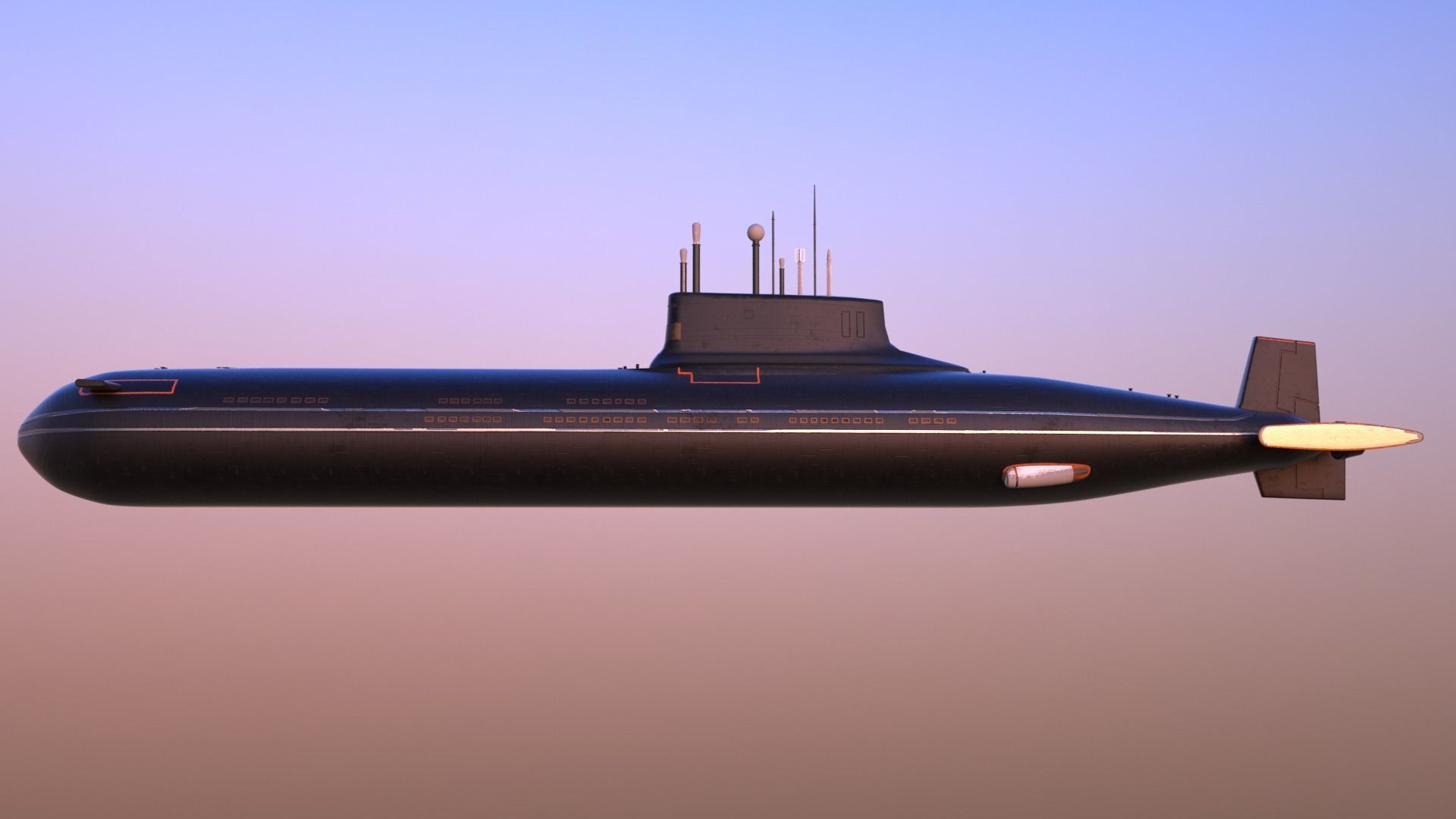 Typhoon-class submarine 3D model_4