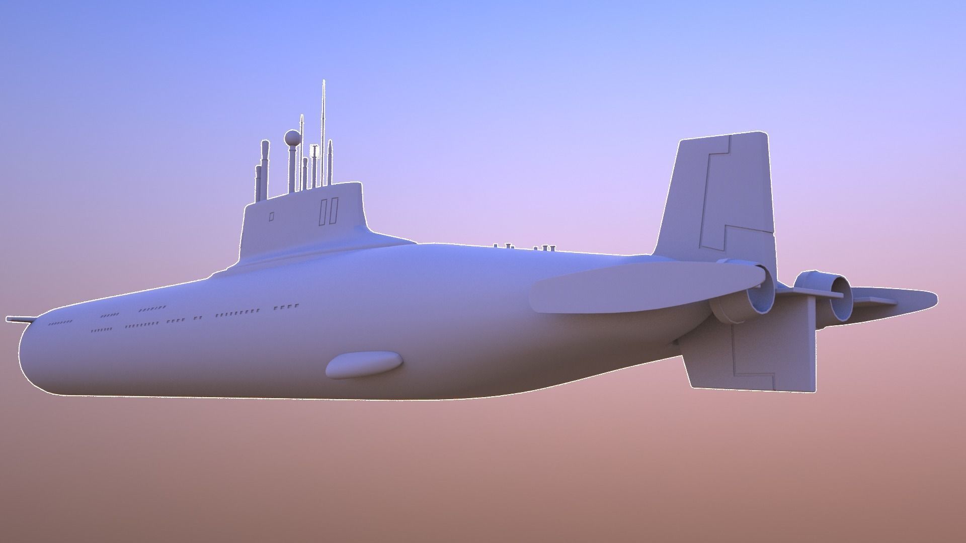 Typhoon-class submarine 3D model_8
