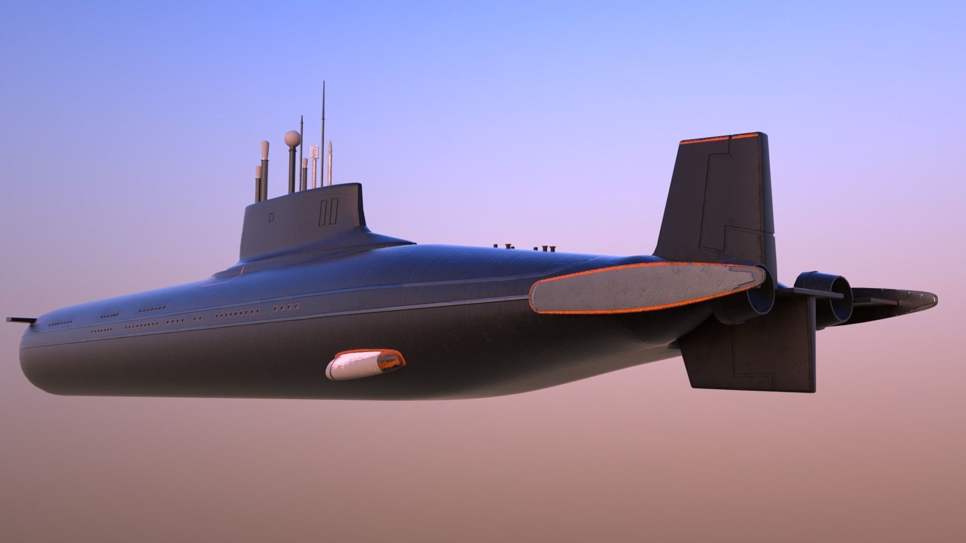 Typhoon-class submarine 3D model_7