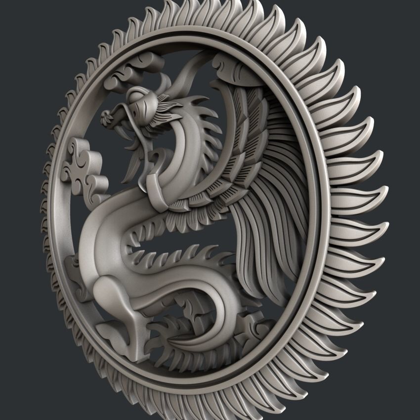 3d STL models for CNC Dragon 3D model_2