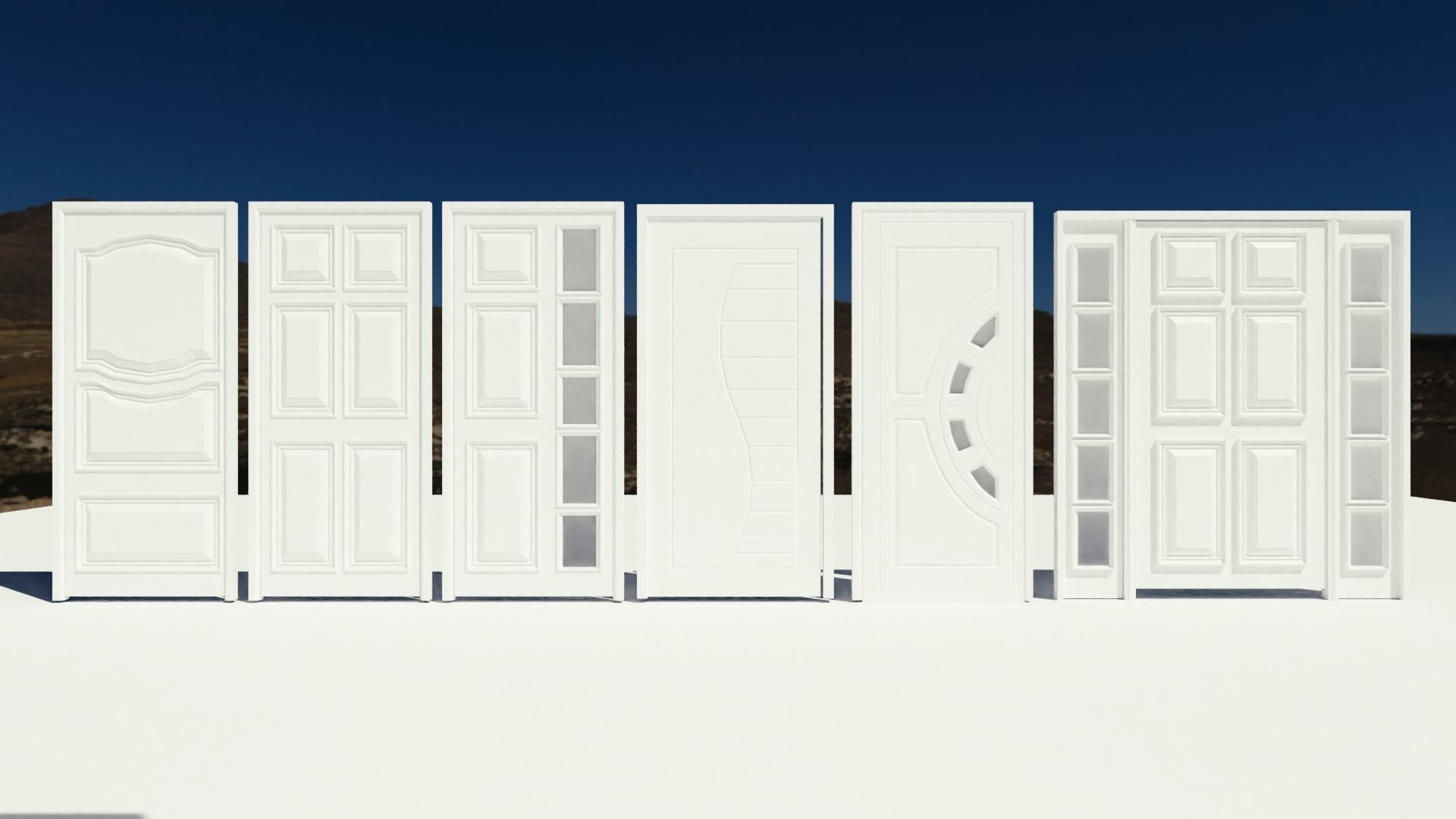 A collection of wooden doors for your building renders 3D model_10