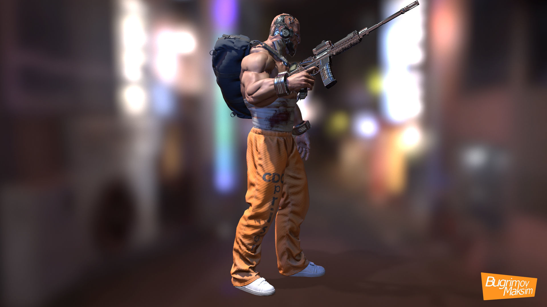 CyberPrisoner gta san andreas rifle Low-poly 3D model_5