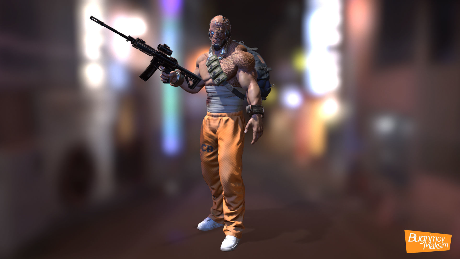 CyberPrisoner gta san andreas rifle Low-poly 3D model_2