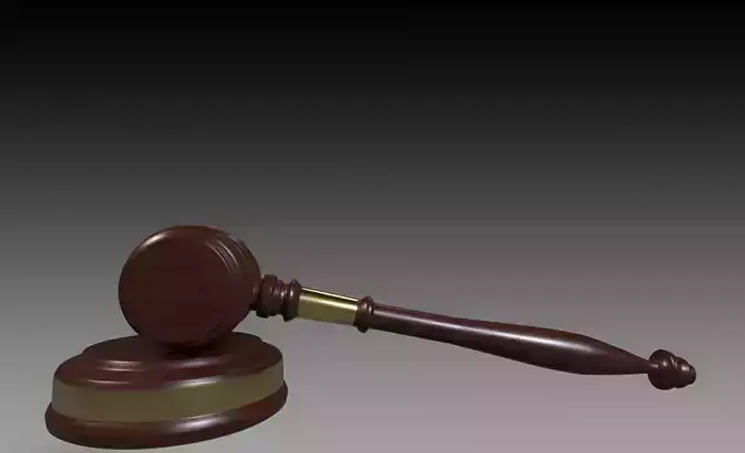 Gavel with base 3D model