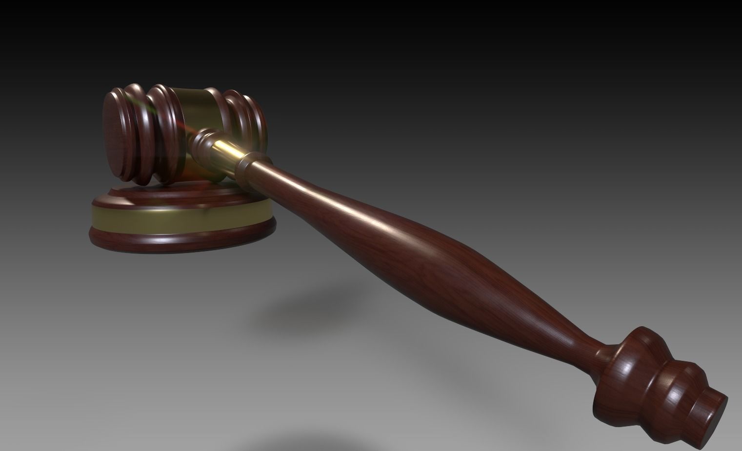 Gavel with base 3D model_1