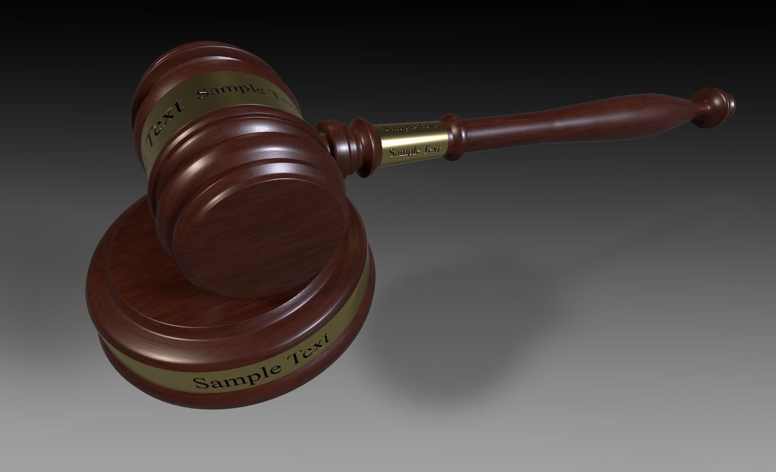 Gavel with base 3D model_4