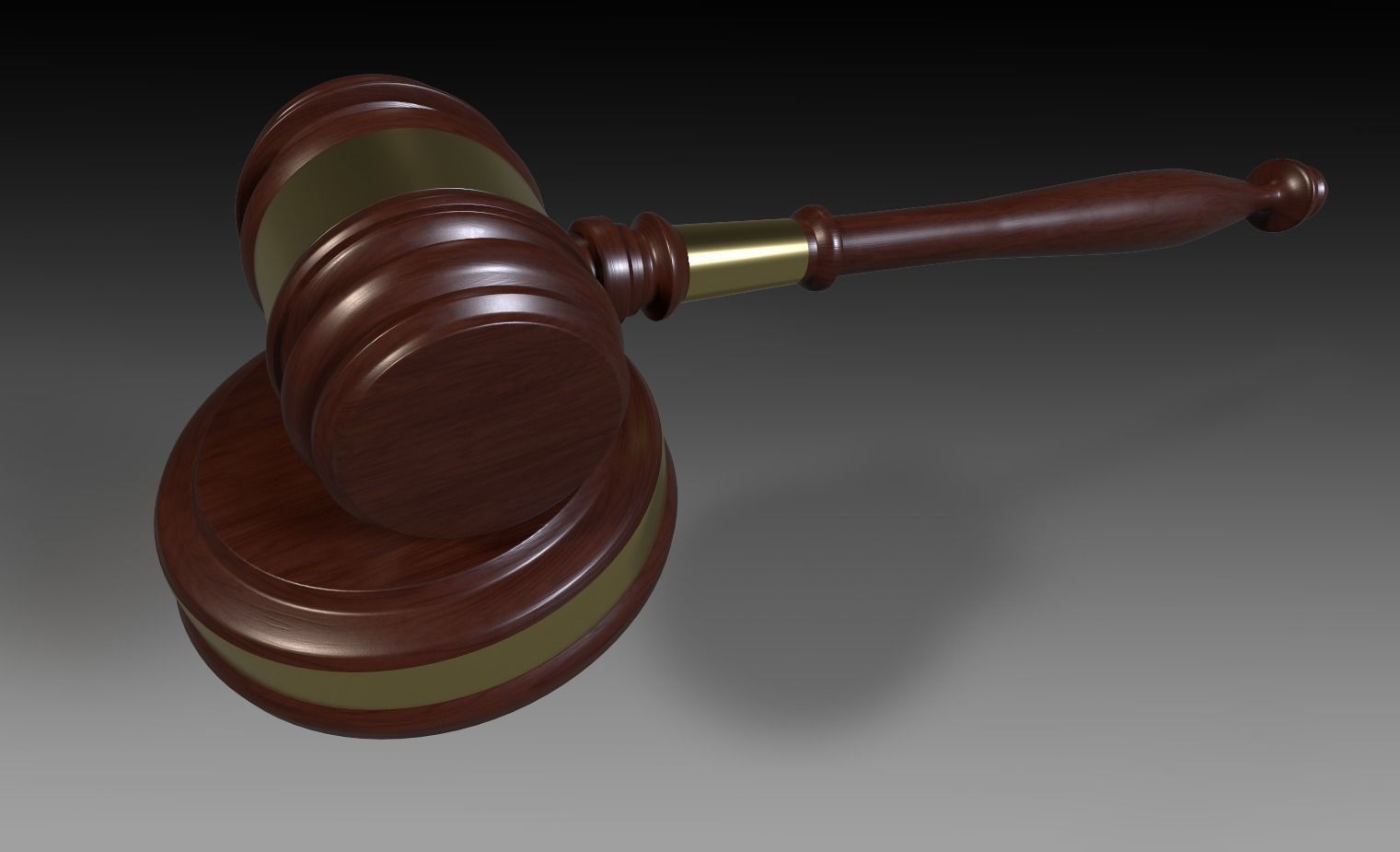 Gavel with base 3D model_3