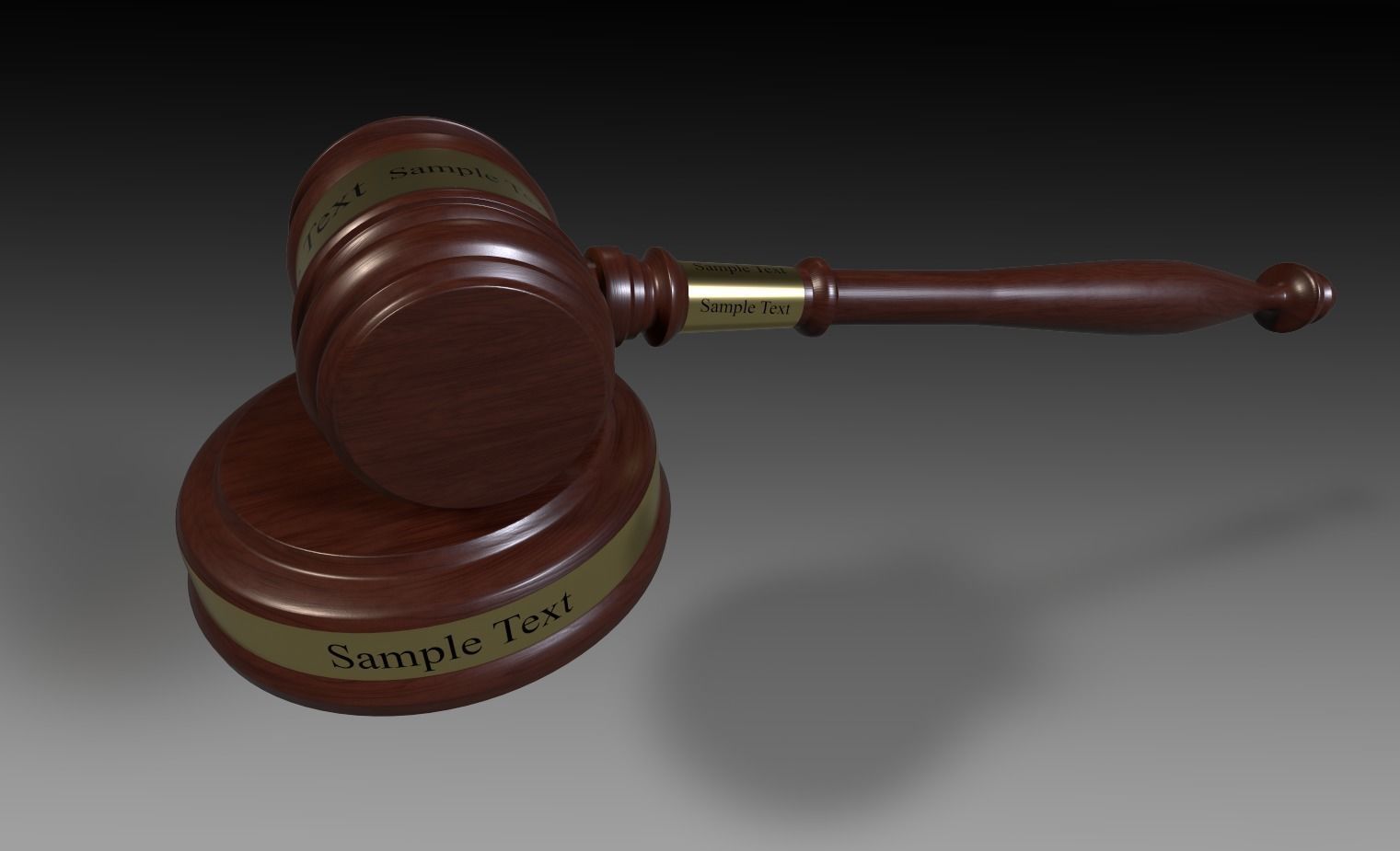 Gavel with base 3D model_2