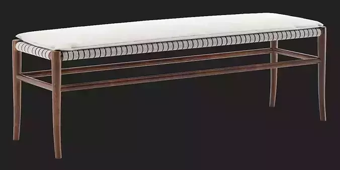 Vintage Folding Rope Bench 3D model