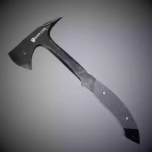 Black level Tomahawk Lowpoly 3D model with PBR