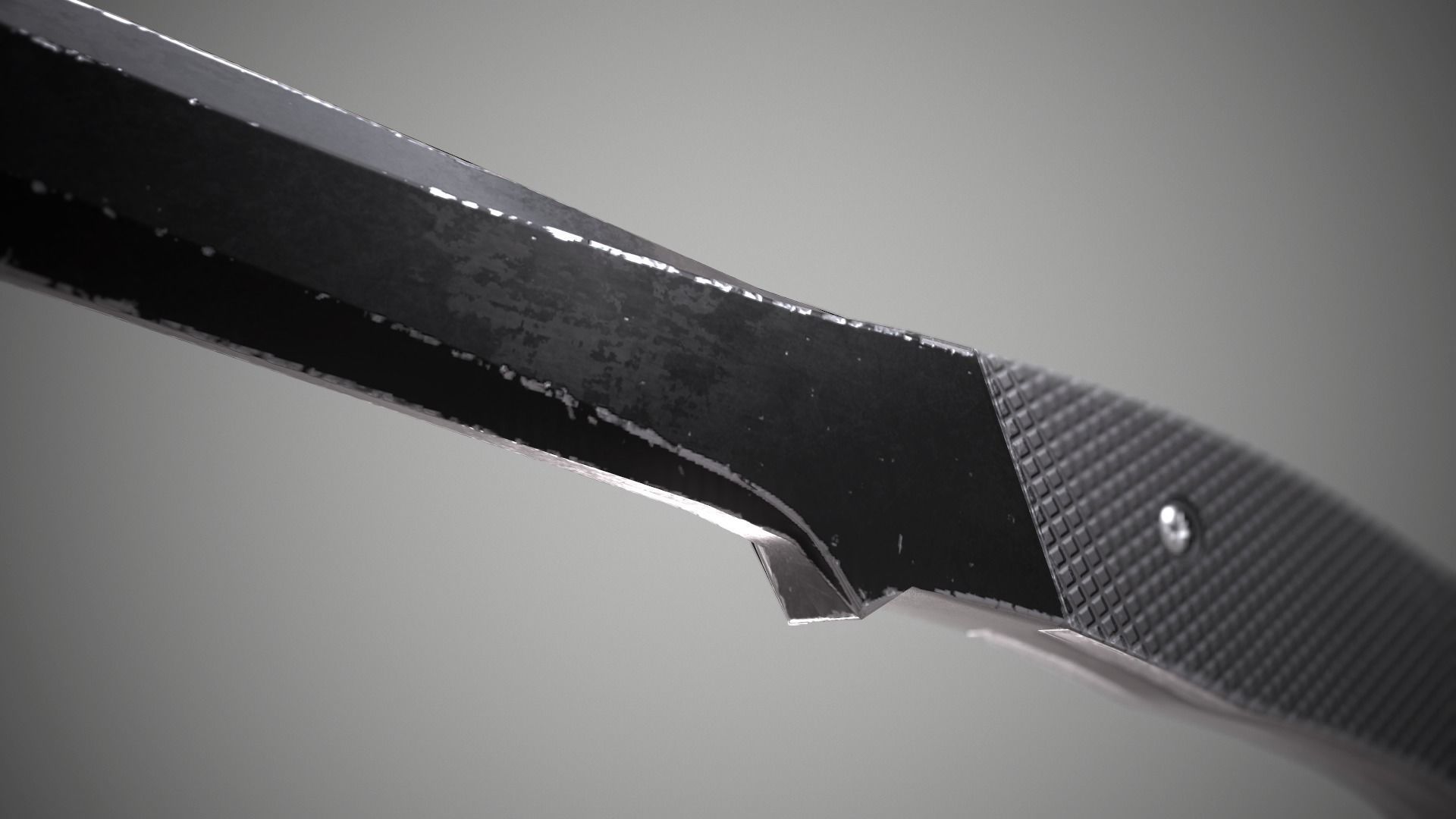 Black level Tomahawk Lowpoly 3D model with PBR Low-poly 3D model_8