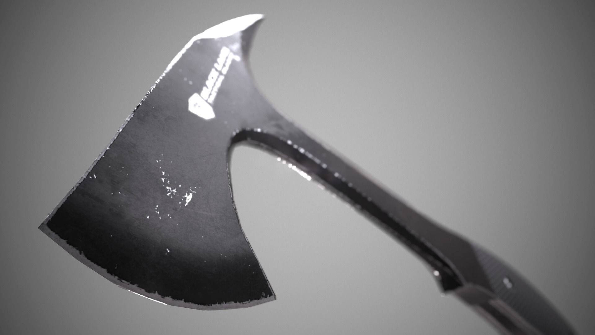 Black level Tomahawk Lowpoly 3D model with PBR Low-poly 3D model_9