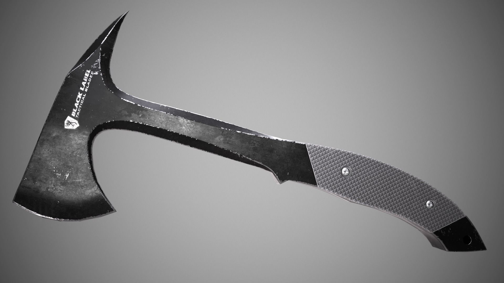 Black level Tomahawk Lowpoly 3D model with PBR Low-poly 3D model_7