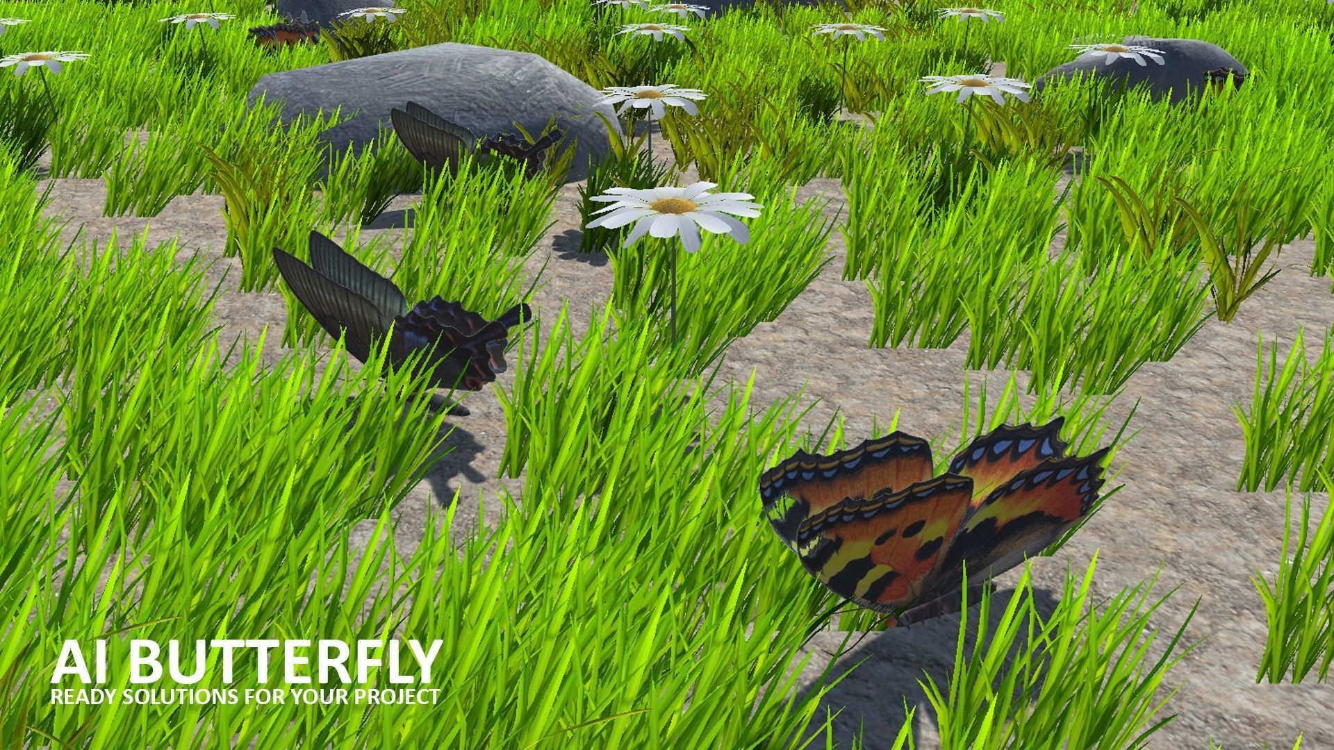 AI butterfly for Unity Low-poly 3D model_9