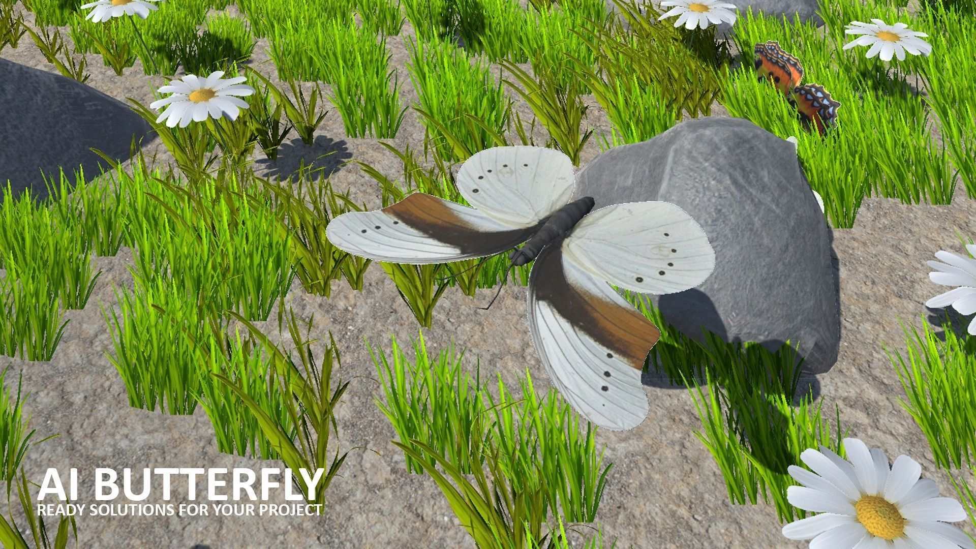 AI butterfly for Unity Low-poly 3D model_8