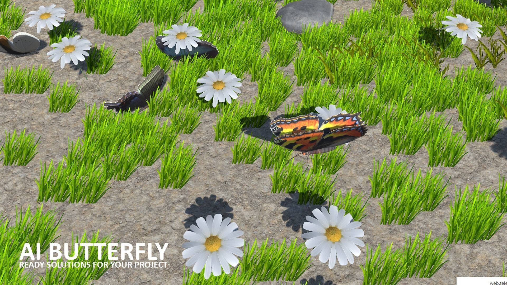 AI butterfly for Unity Low-poly 3D model_6