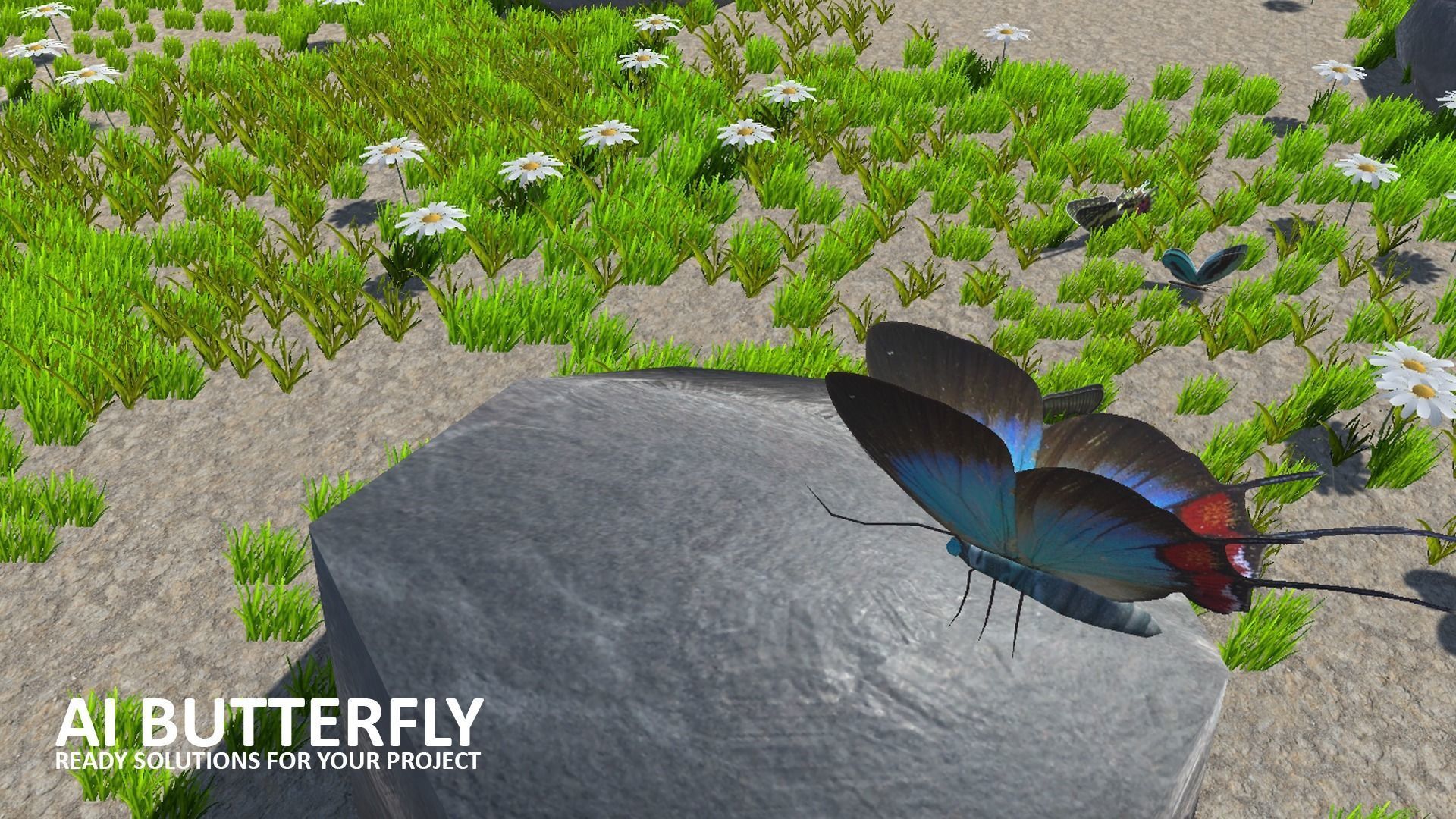 AI butterfly for Unity Low-poly 3D model_5