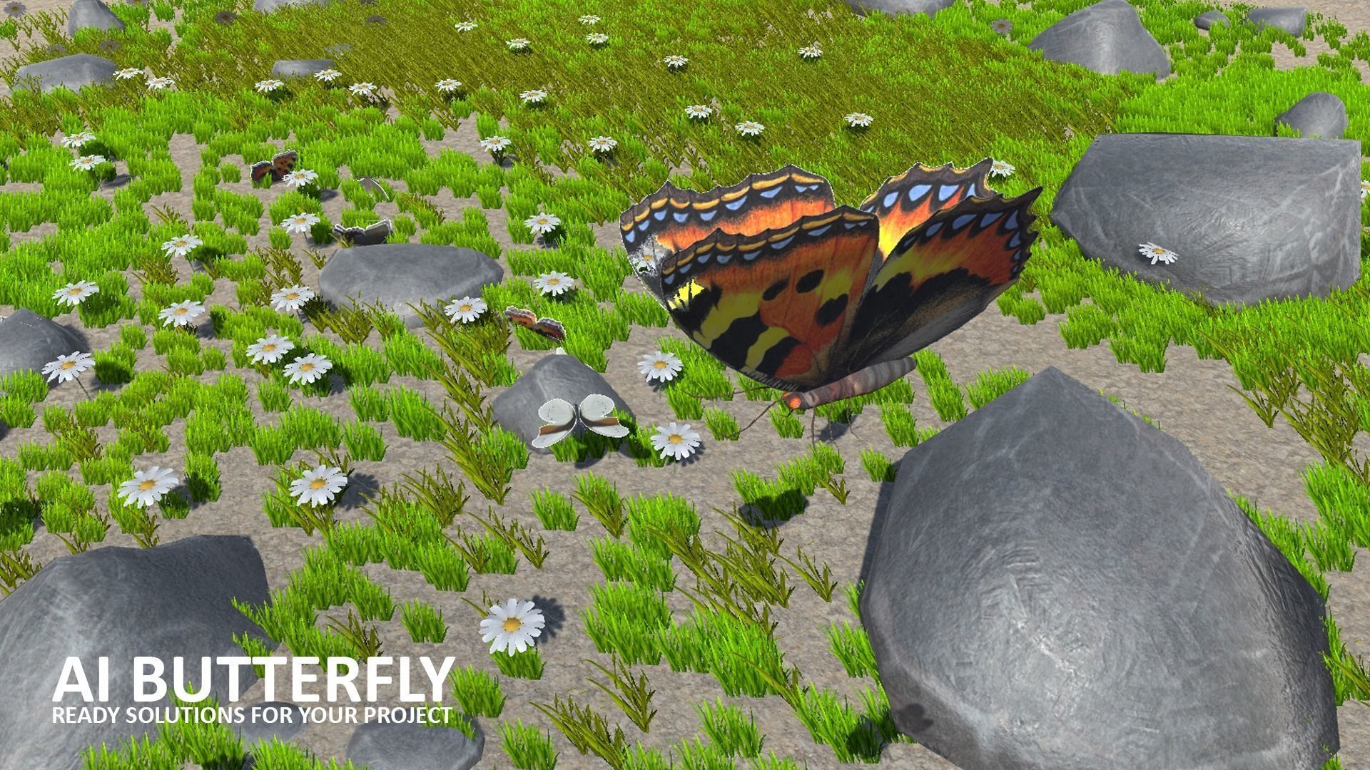 AI butterfly for Unity Low-poly 3D model_7