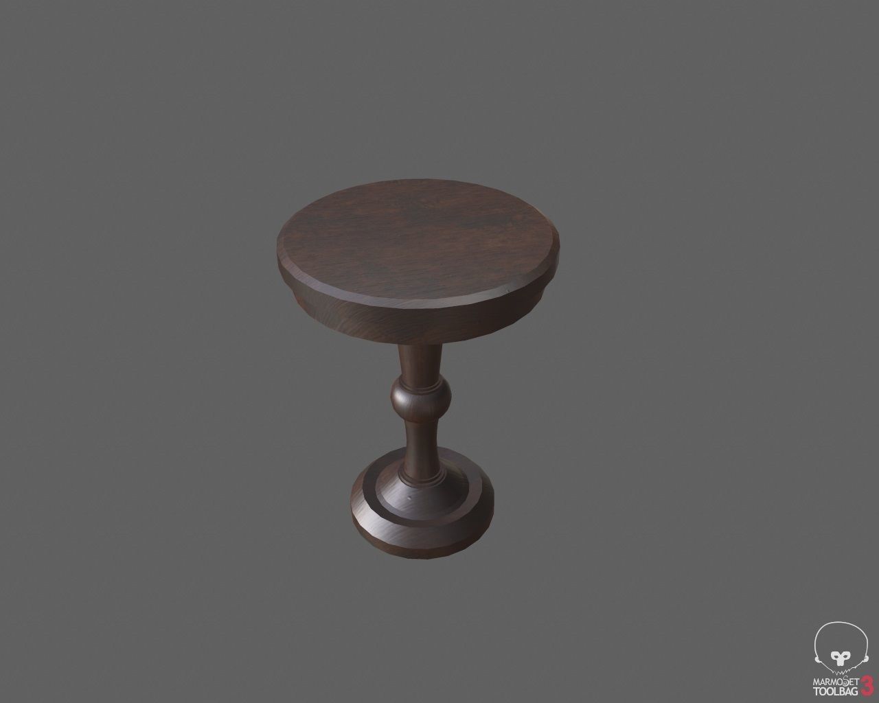 Low Poly Small Table and Chairs Low-poly 3D model_9