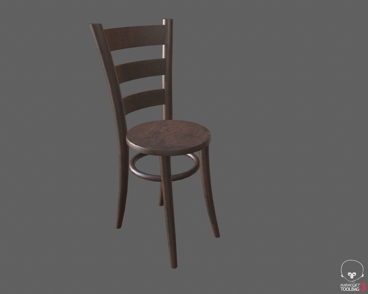 Low Poly Small Table and Chairs Low-poly 3D model_8