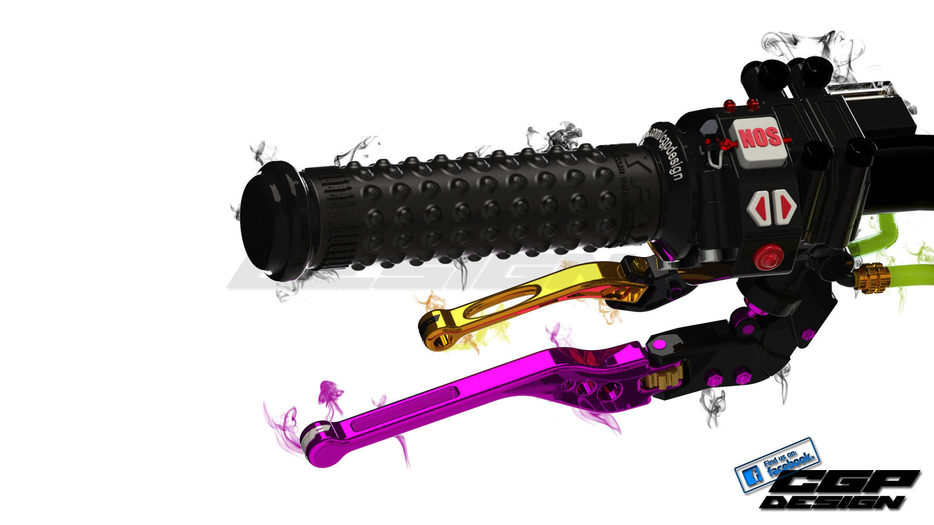 PINKI handlebar with controls and leversdesigned by paX 3D model_2
